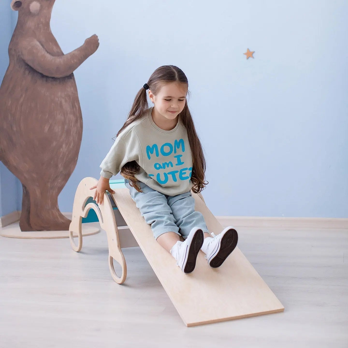 Ensemble - bascule / planche à double face / chaise - couleur menthe BusyKids Europe s.r.o.