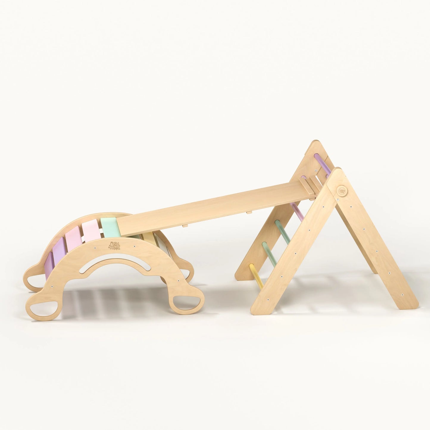 Ensemble - Triangle de Pikler + un grand toboggan à double face + bascule d’équilibre BusyKids Europe s.r.o.