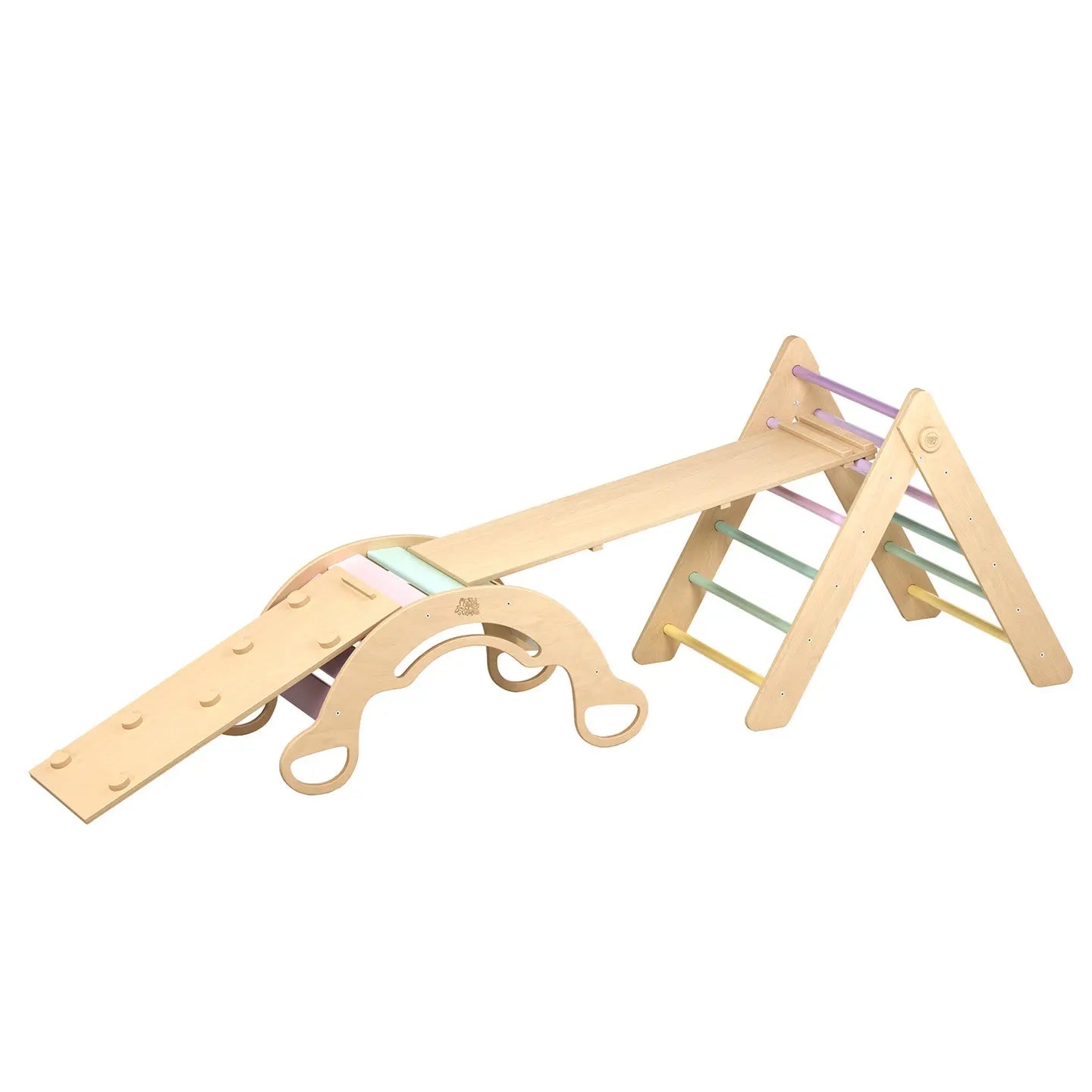 Ensemble (grand) - Triangle de Pikler + 2 planches à double face + bascule d’équilibre BusyKids Europe s.r.o.