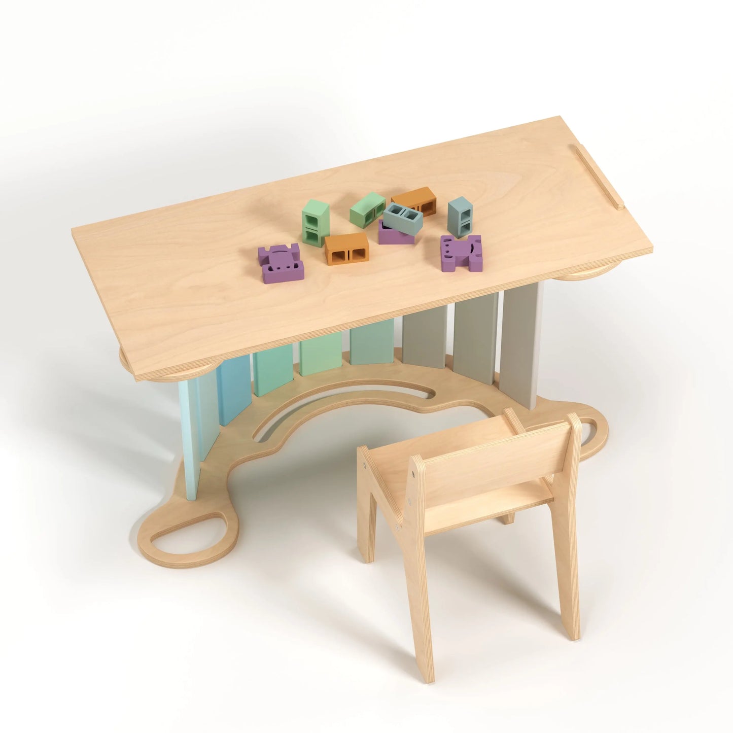 Ensemble - bascule / planche à double face / chaise - couleur menthe BusyKids Europe s.r.o.