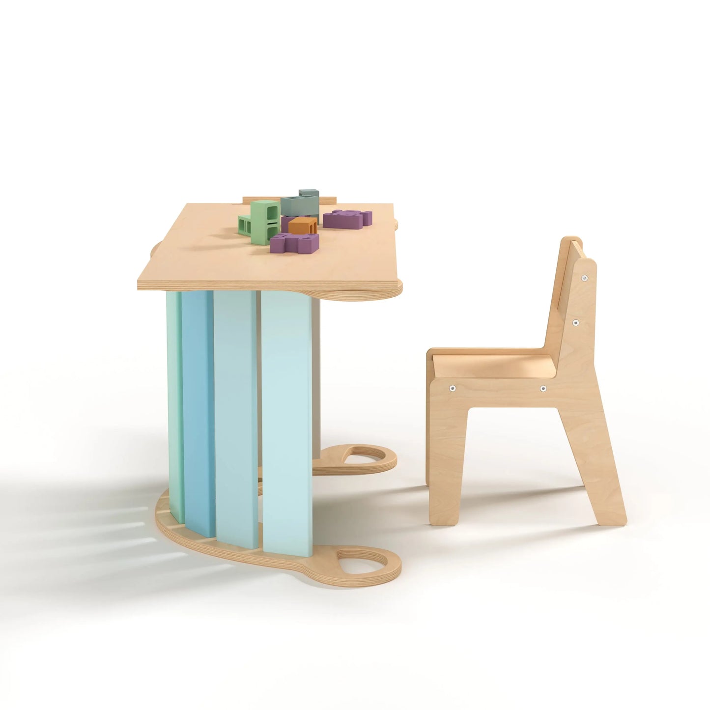 Ensemble - bascule / planche à double face / chaise - couleur menthe BusyKids Europe s.r.o.