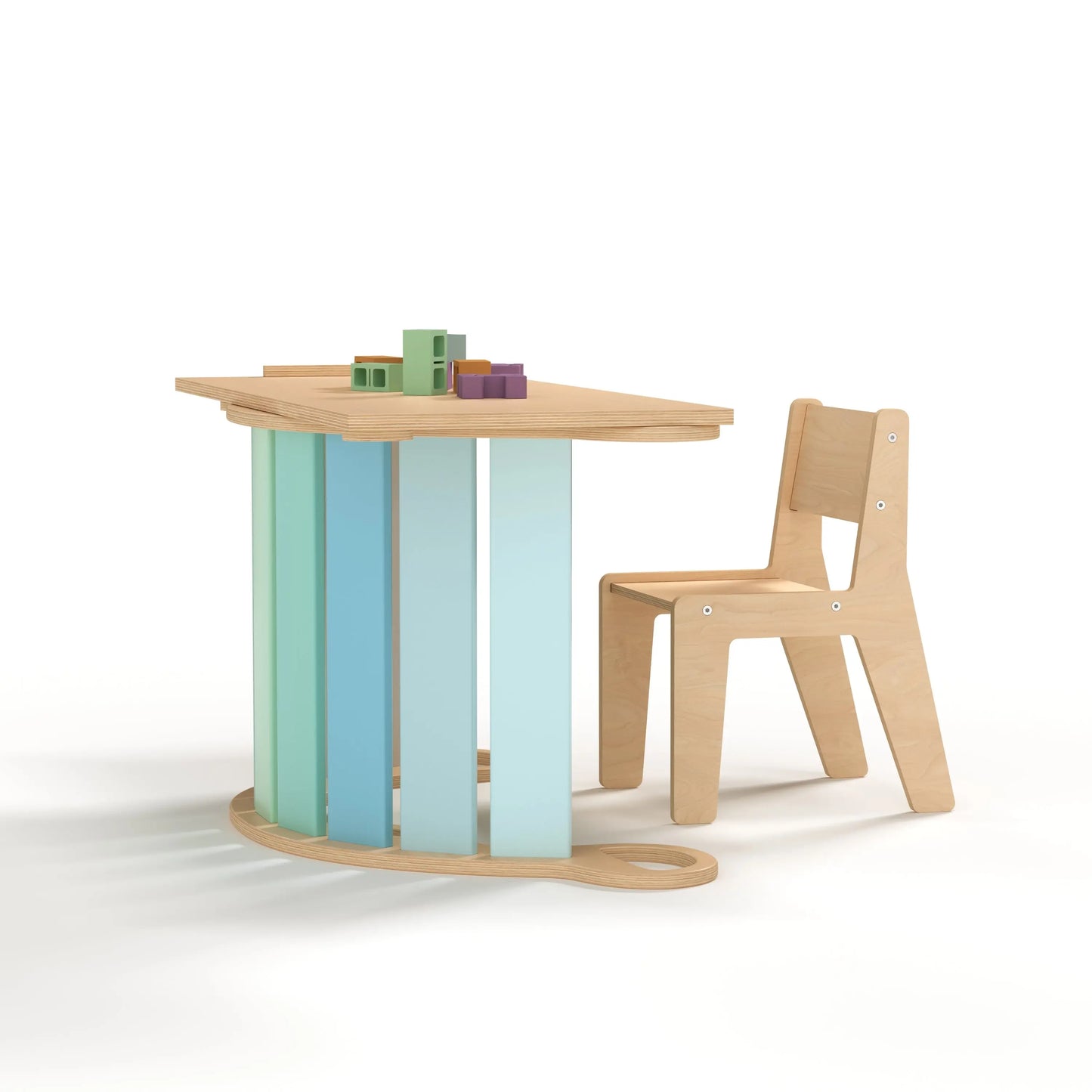 Ensemble - bascule / planche à double face / chaise - couleur menthe BusyKids Europe s.r.o.