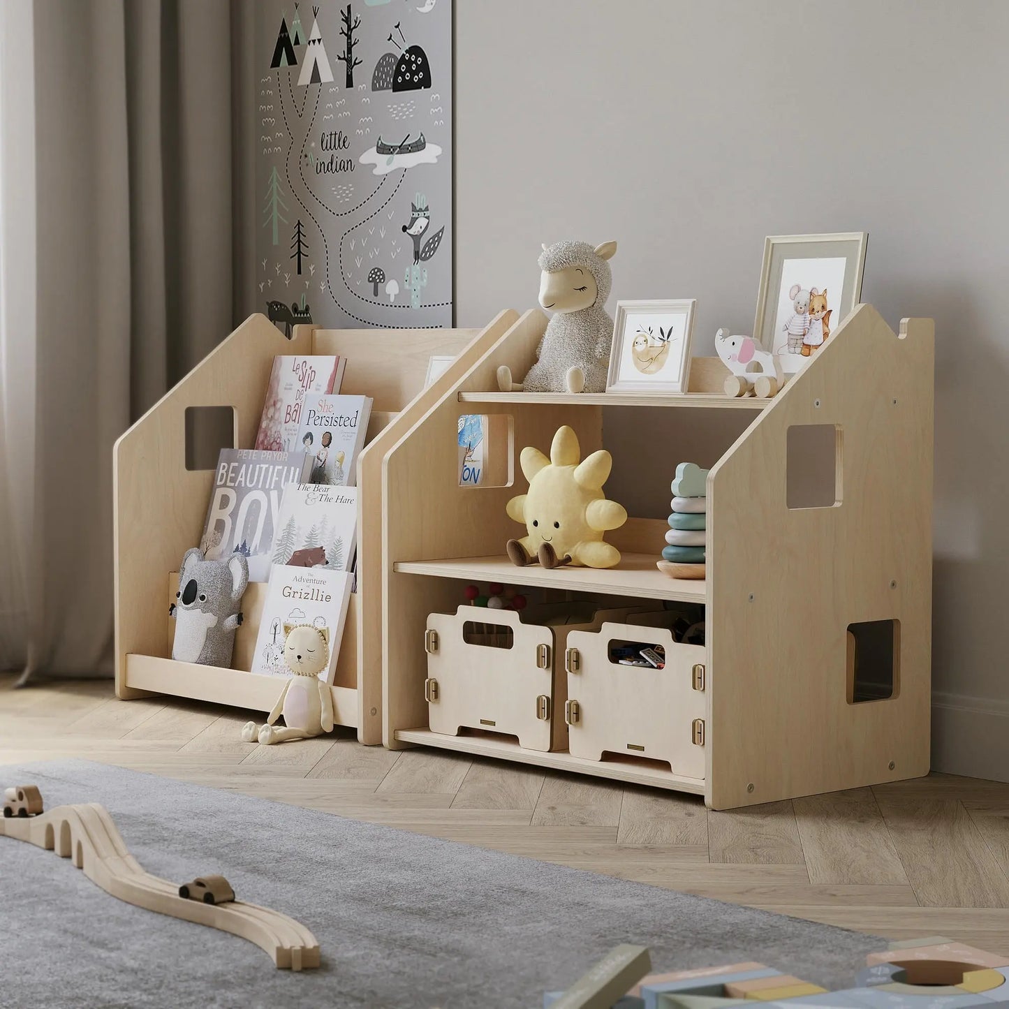Ensemble - Bibliothèque enfant + Étagère à jouets - édition limitée BusyKids Europe s.r.o.