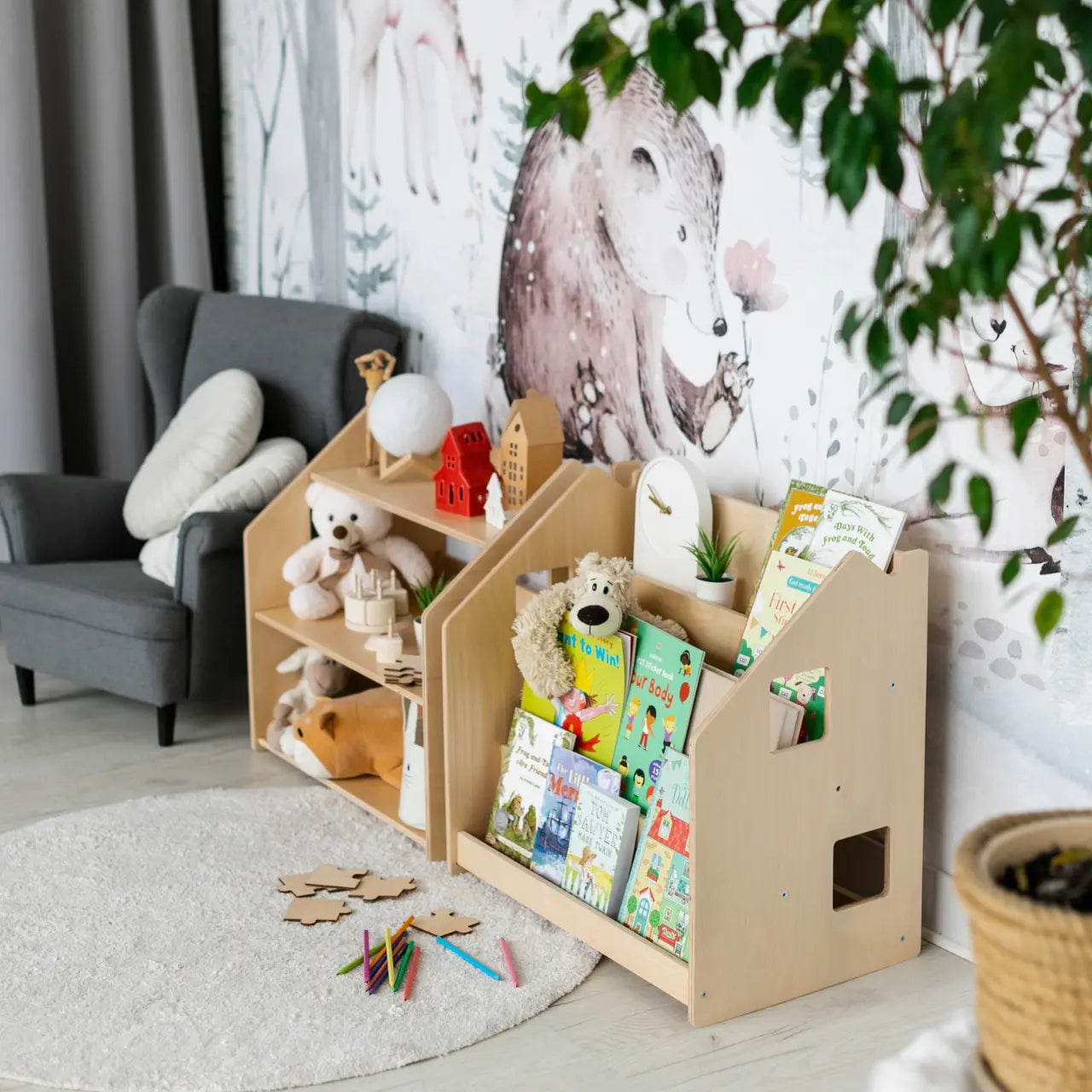 Ensemble - Bibliothèque enfant + Étagère à jouets - édition limitée BusyKids Europe s.r.o.