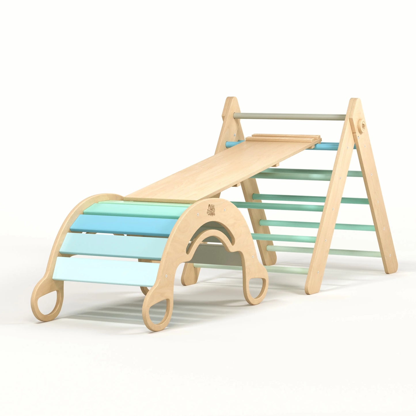 Ensemble - Triangle de Pikler + un grand toboggan à double face + bascule d’équilibre BusyKids Europe s.r.o.