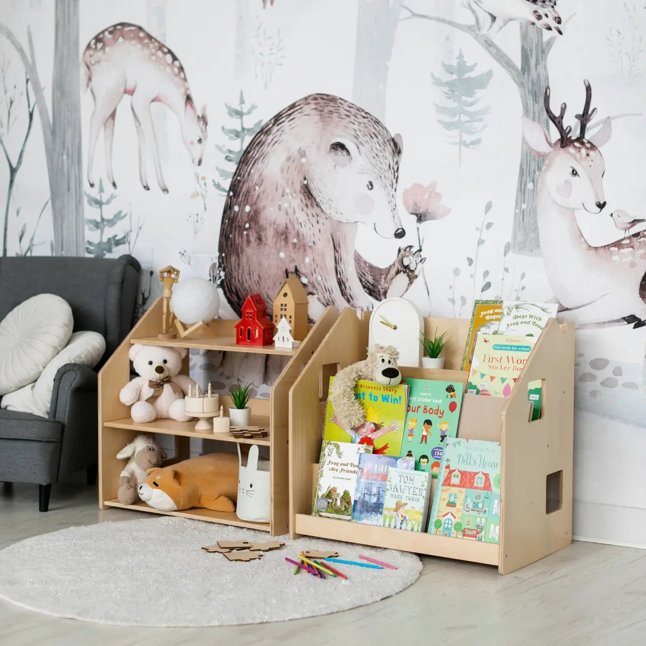 Ensemble - Bibliothèque enfant + Étagère à jouets - édition limitée BusyKids Europe s.r.o.