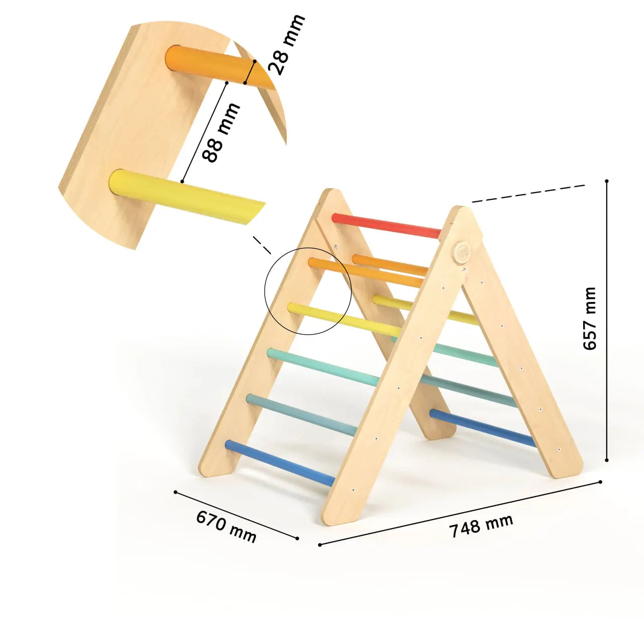 Ensemble - Triangle de Pikler et un grand toboggan à double face BusyKids Europe s.r.o.