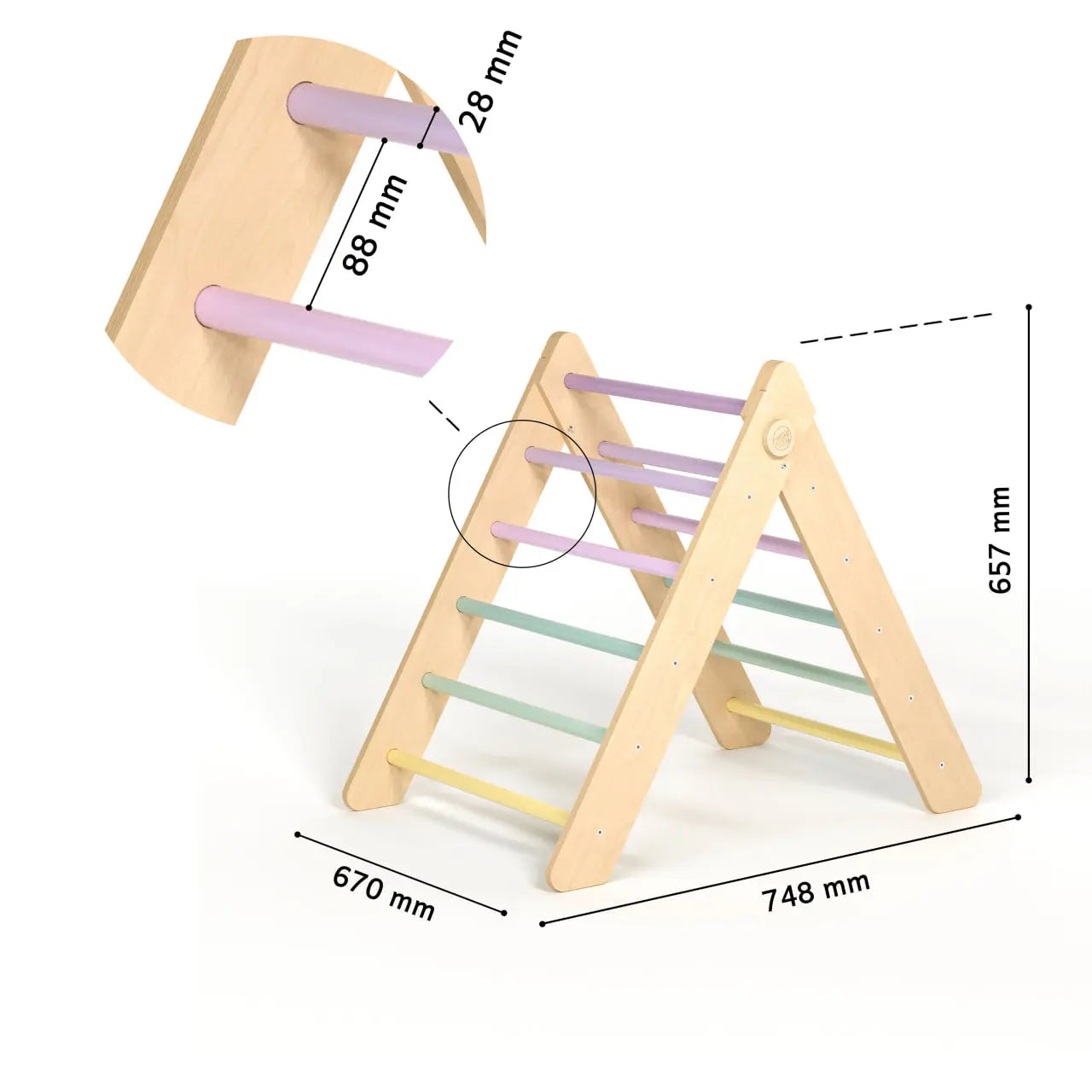 Ensemble (grand) - Triangle de Pikler + 2 planches à double face + bascule d’équilibre BusyKids Europe s.r.o.