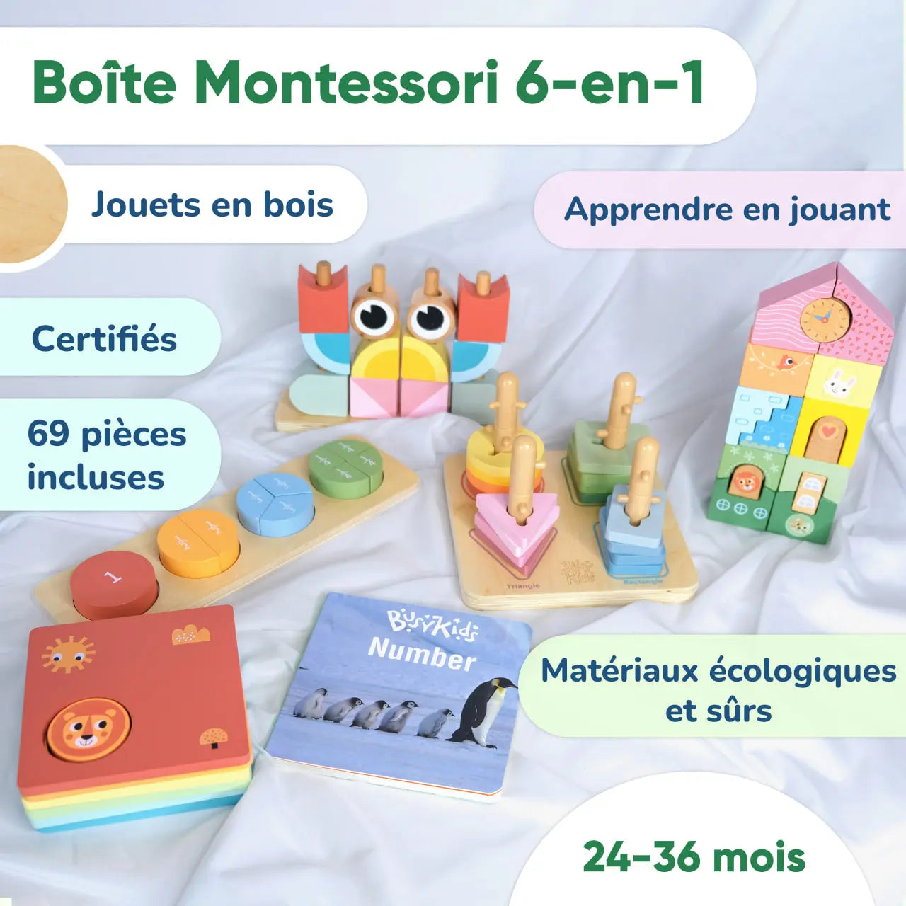 Coffret de Jeu Montessori pour les enfants de 24 à 36 mois BusyKids BusyKids Europe s.r.o.