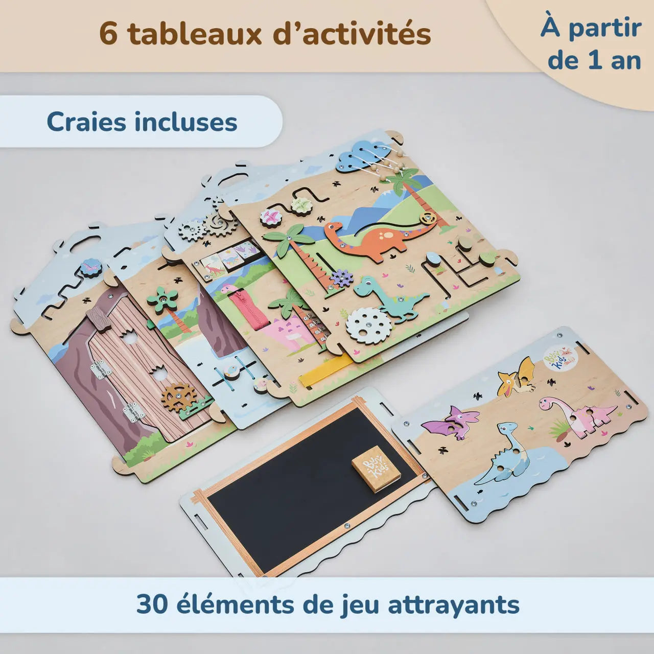 Busy board Maisonnette éducative DINO équipé d'un éclairage BusyKids Europe s.r.o.