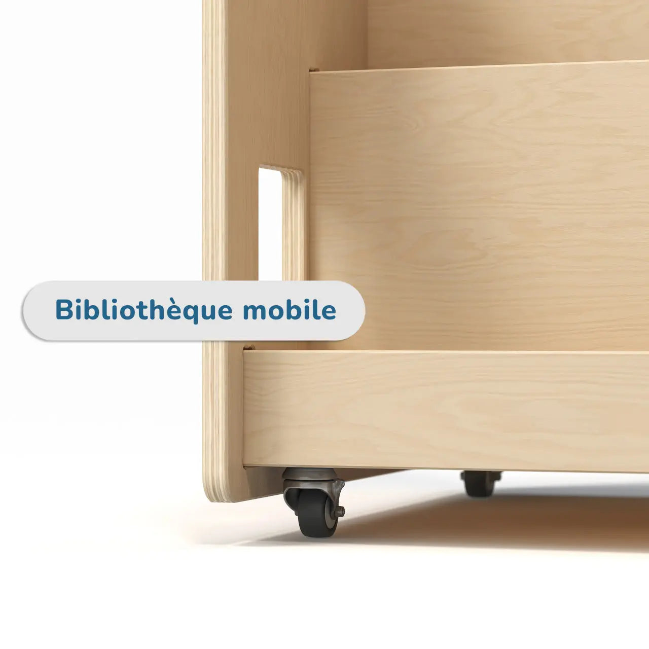 Bibliothèque enfant double-face sur roulettes - nature BusyKids Europe s.r.o.