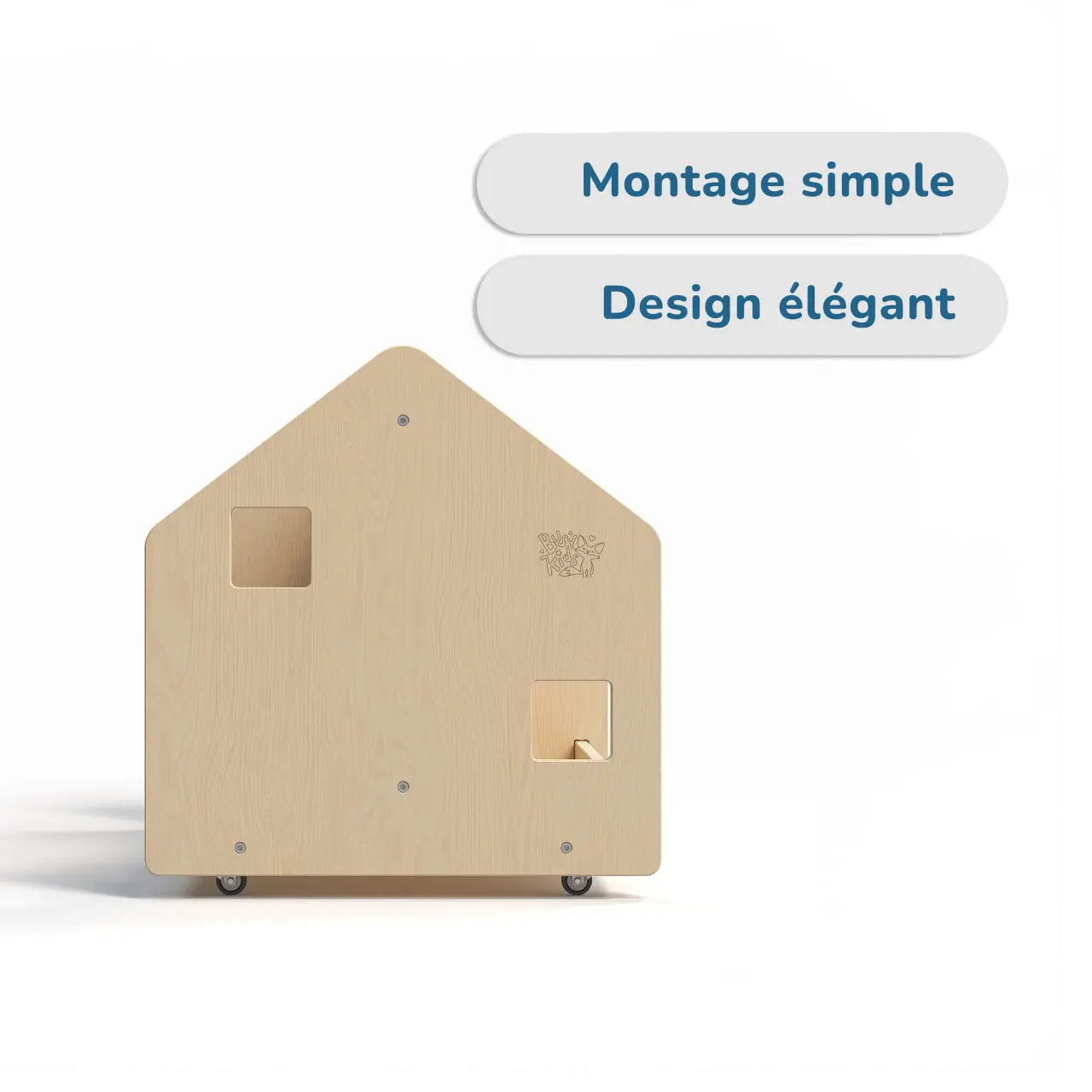 Bibliothèque enfant double-face sur roulettes - nature BusyKids Europe s.r.o.