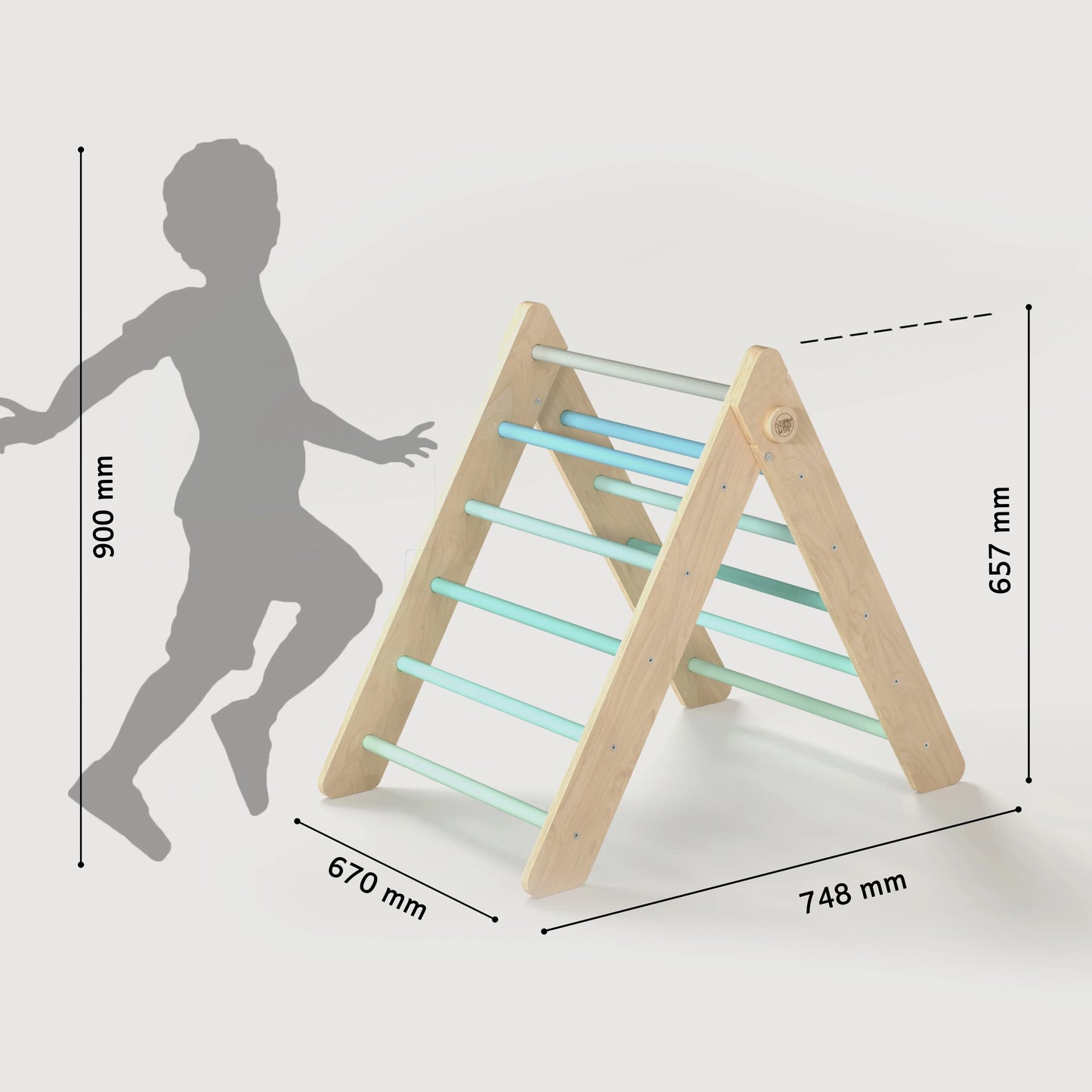 Ensemble (grand) - Triangle de Pikler + 2 planches à double face + bascule d’équilibre BusyKids Europe s.r.o.