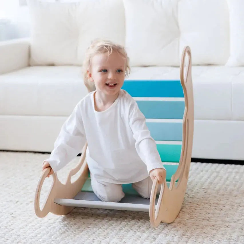 Ensemble - Triangle de Pikler + un grand toboggan à double face + bascule d’équilibre BusyKids Europe s.r.o.
