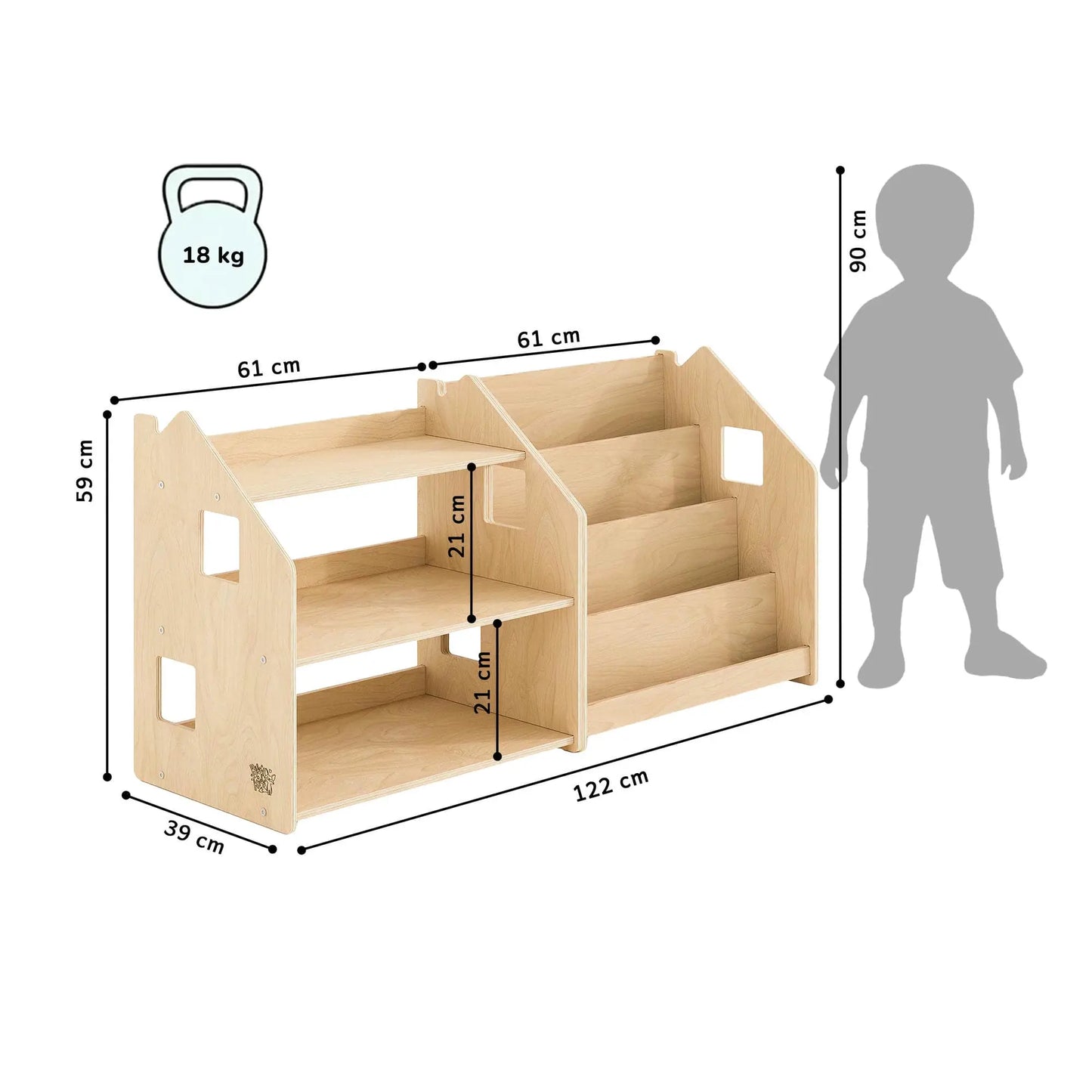 Ensemble - Bibliothèque enfant + Étagère à jouets - édition limitée BusyKids Europe s.r.o.