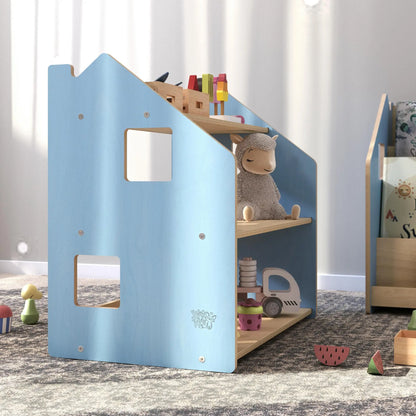 Ensemble - Bibliothèque enfant + Étagère à jouets - Couleur bleu clair BusyKids Europe s.r.o.