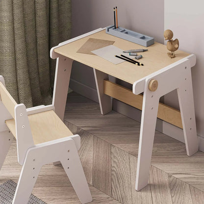 Ensemble - table et chaise évolutives pour jeunes enfants - blanche BusyKids Europe s.r.o.