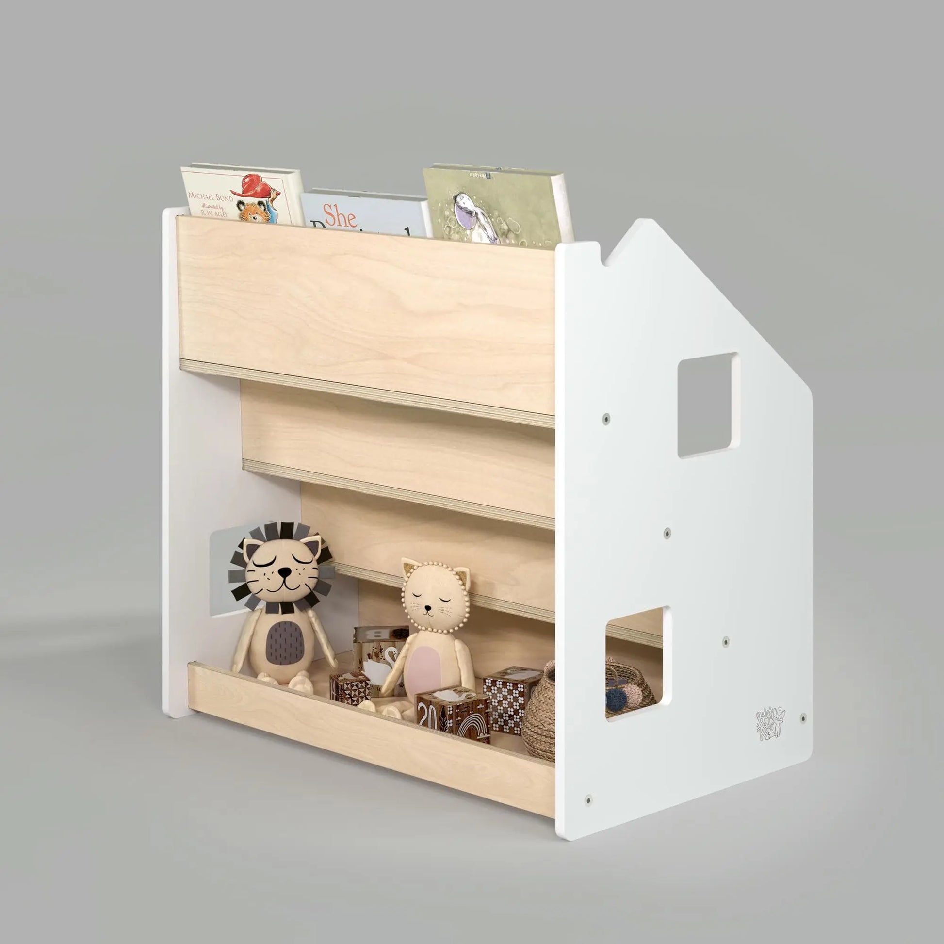 Ensemble - Bibliothèque enfant + Étagère à jouets - Couleur blanche BusyKids Europe s.r.o.