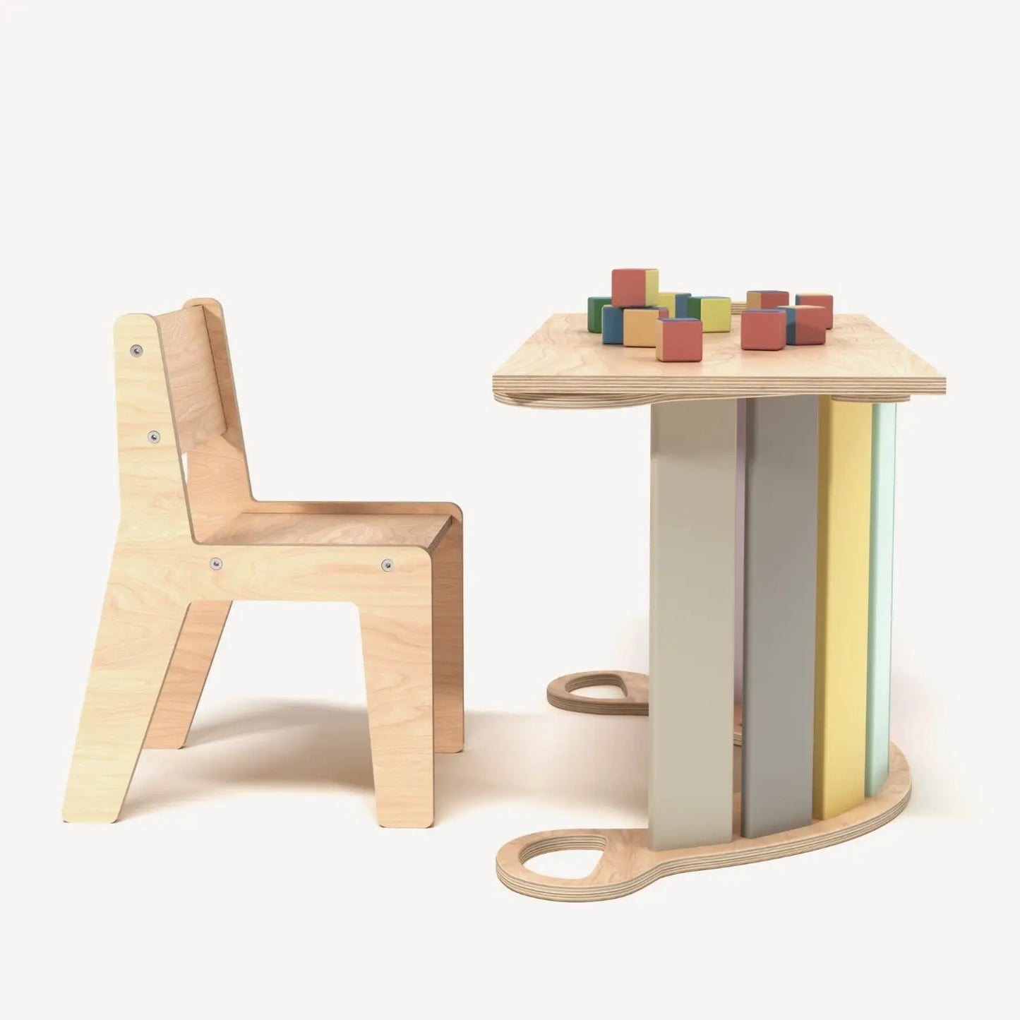 Ensemble - bascule / planche à double face / chaise - couleurs pastel BusyKids Europe s.r.o.