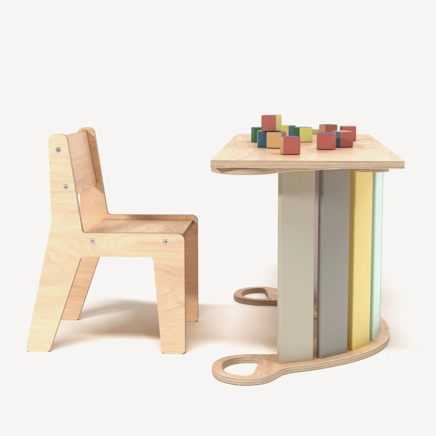 Ensemble - bascule / planche à double face / chaise - couleurs pastel BusyKids Europe s.r.o.
