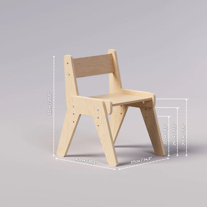 Ensemble - table et chaise évolutives pour jeunes enfants - nature BusyKids Europe s.r.o.