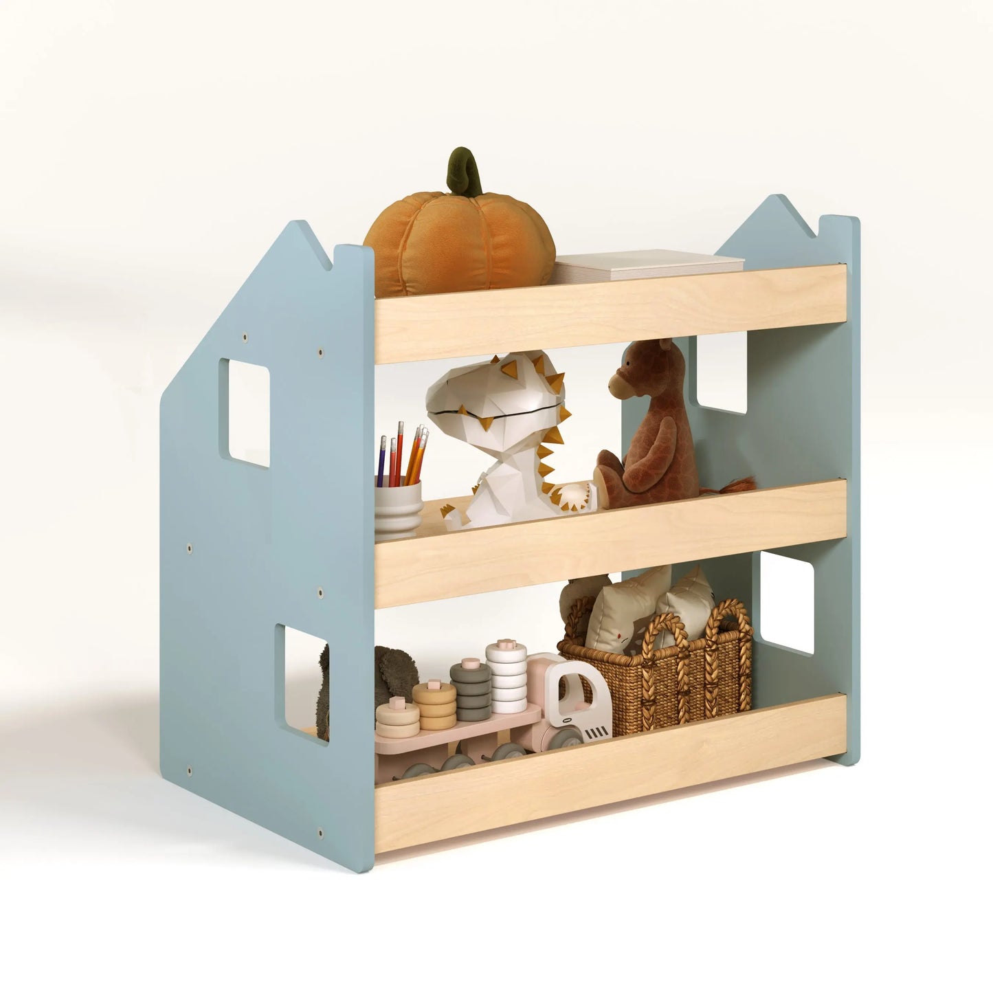 Étagère à jouets - Couleur bleu clair (MDF) - Déstockage d’entrepôt BusyKids Europe s.r.o.