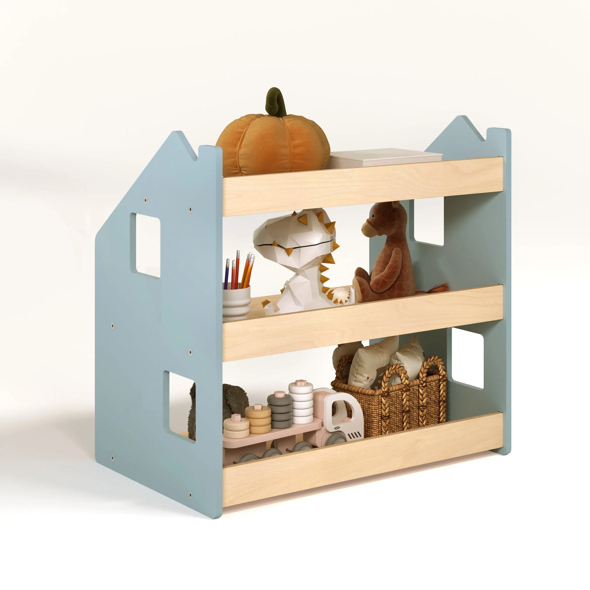 Étagère à jouets - Couleur bleu clair (MDF) - Déstockage d’entrepôt BusyKids Europe s.r.o.