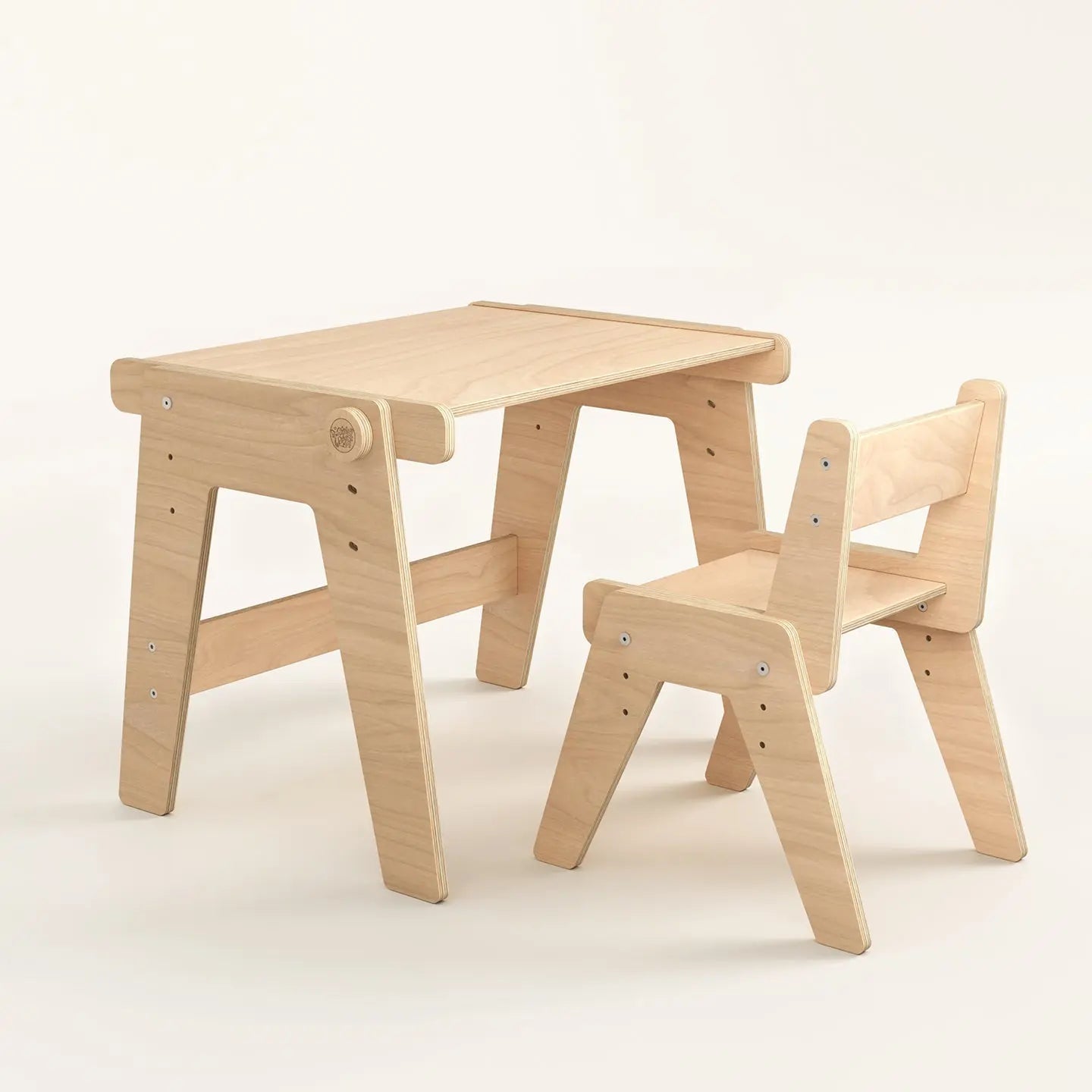 Ensemble - table et chaise évolutives pour jeunes enfants - nature BusyKids Europe s.r.o.