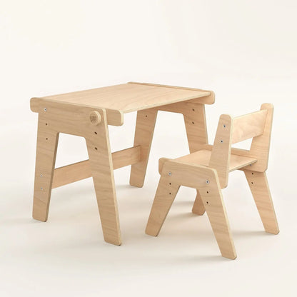 Ensemble - table et chaise évolutives pour jeunes enfants - nature BusyKids Europe s.r.o.
