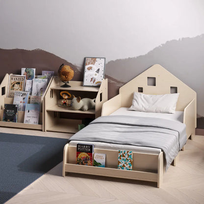 Lit montessori extensible en forme de maison avec éclairage LED BusyKids Europe s.r.o.