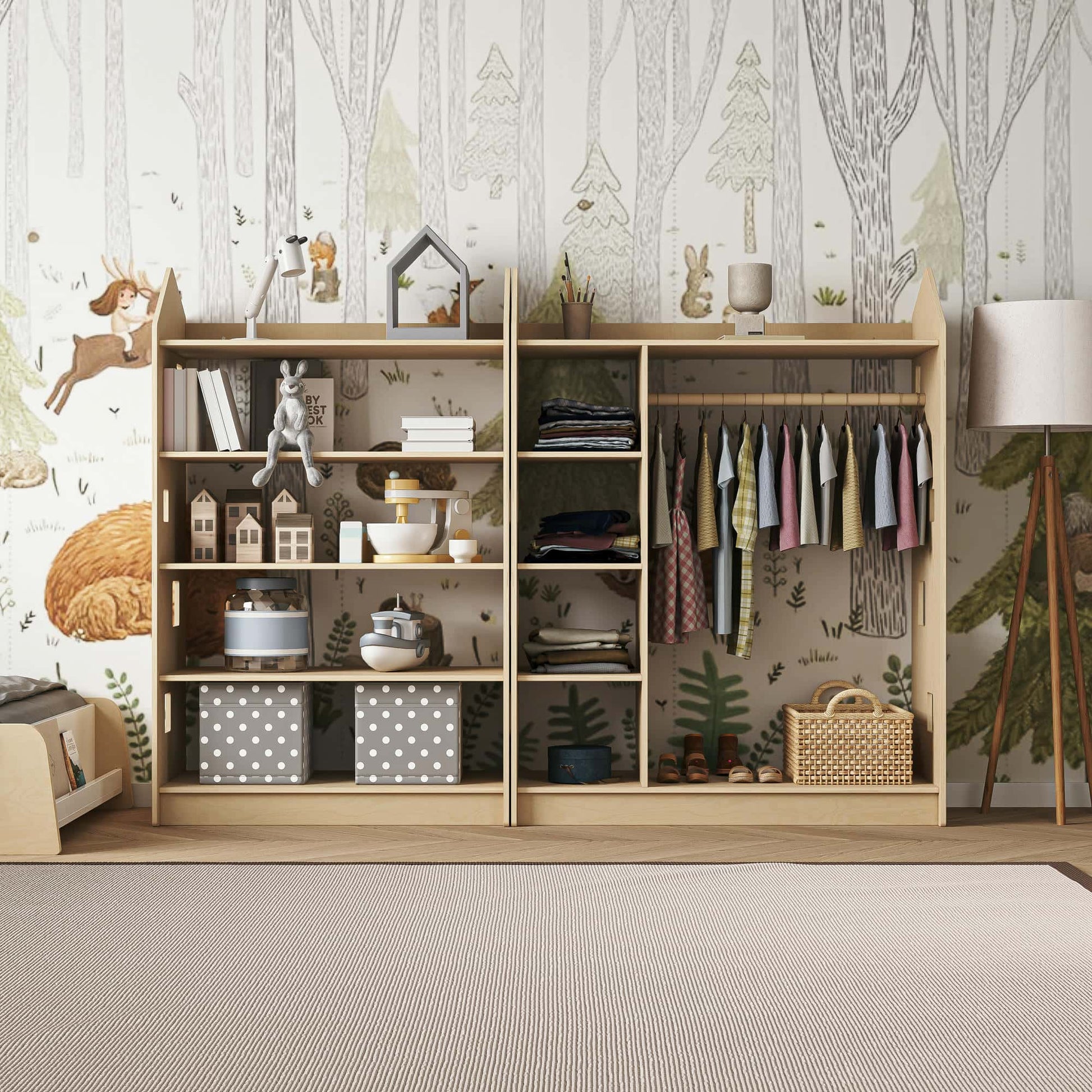 Ensemble - Étagère de rangement Montessori + Penderie BusyKids BusyKids