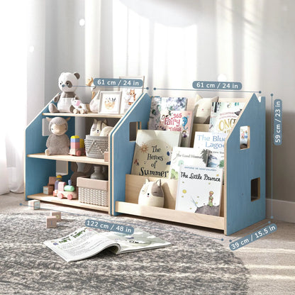 Ensemble - Bibliothèque enfant + Étagère à jouets - Couleur bleu clair BusyKids Europe s.r.o.