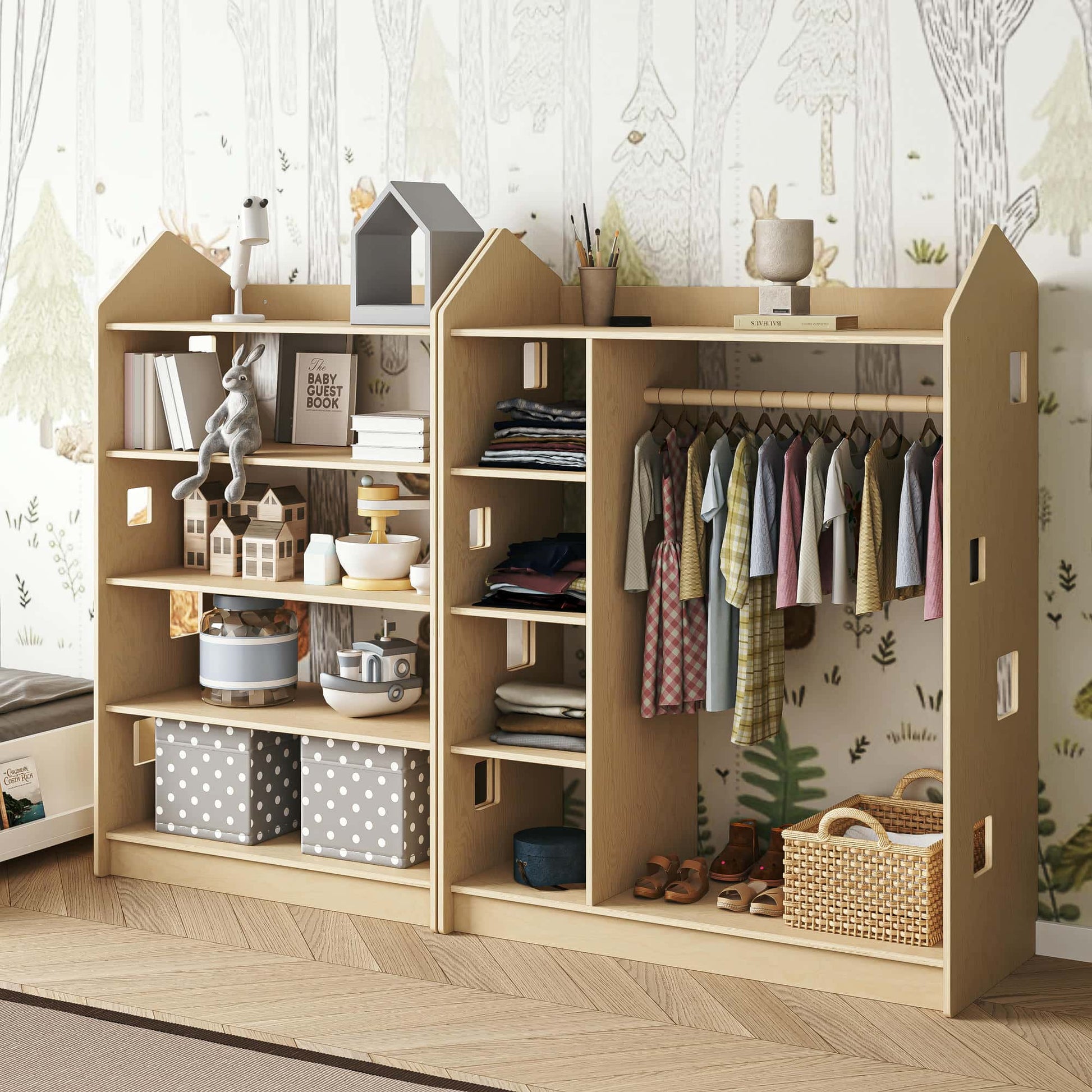 Ensemble - Étagère de rangement Montessori + Penderie BusyKids BusyKids