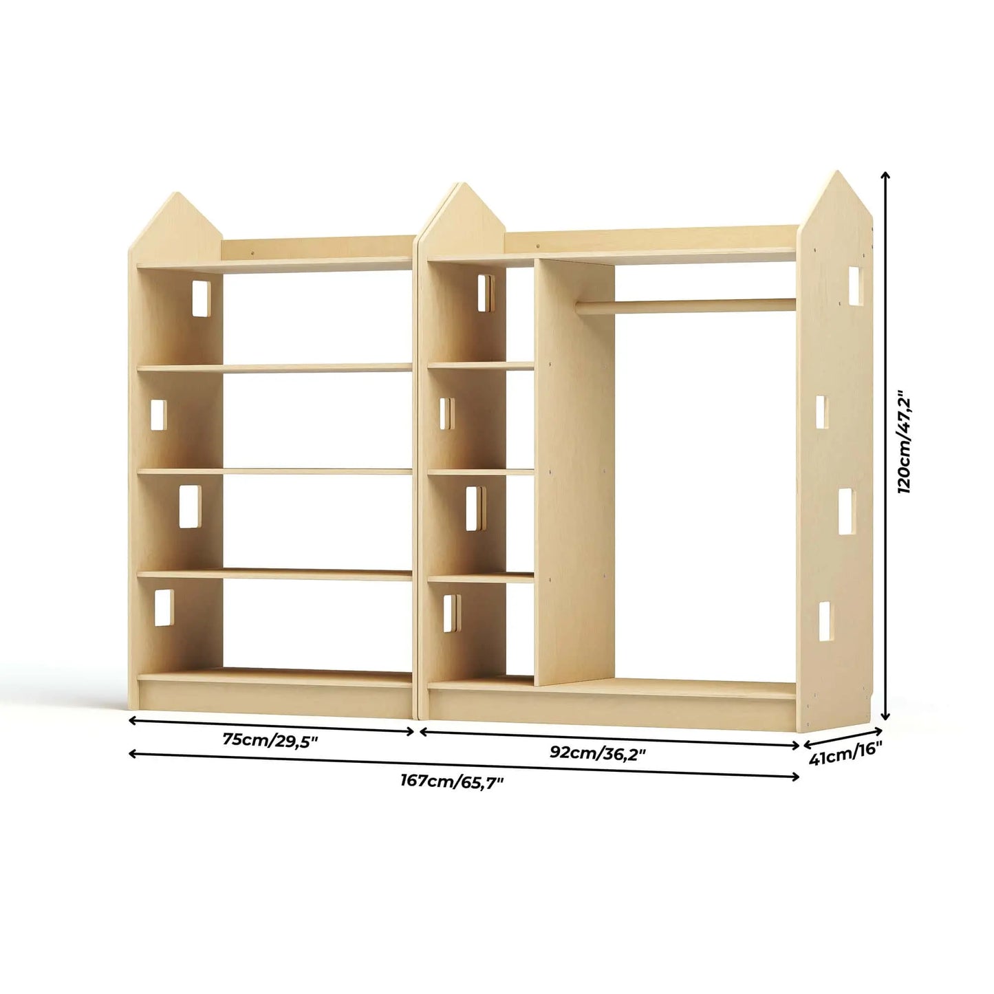 Ensemble - Étagère de rangement Montessori + Penderie BusyKids BusyKids
