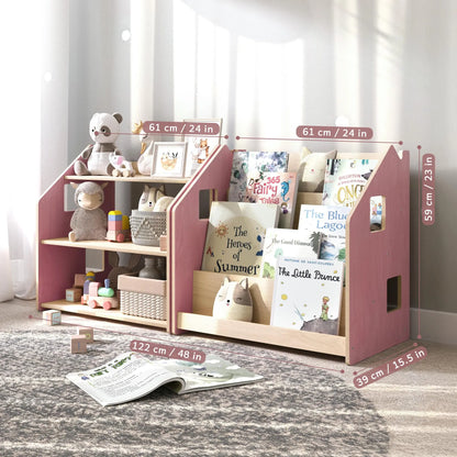 Ensemble - Bibliothèque enfant + Étagère à jouets - Couleur bleu clair BusyKids Europe s.r.o.