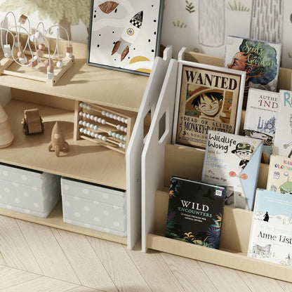 Ensemble - Bibliothèque enfant + Étagère à jouets - Couleur blanche BusyKids Europe s.r.o.