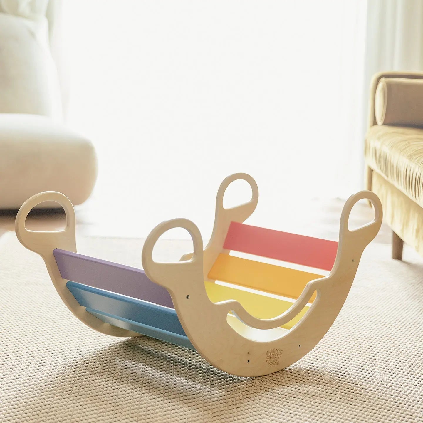 Ensemble - bascule / planche à double face / chaise - couleur arc-en-ciel BusyKids Europe s.r.o.
