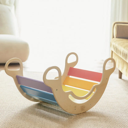 Ensemble - bascule / planche à double face / chaise - couleur arc-en-ciel BusyKids Europe s.r.o.