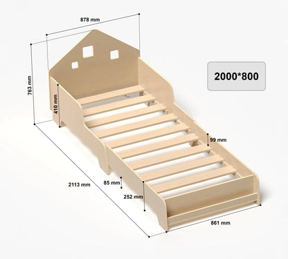 Lit montessori extensible en forme de maison avec éclairage LED BusyKids Europe s.r.o.