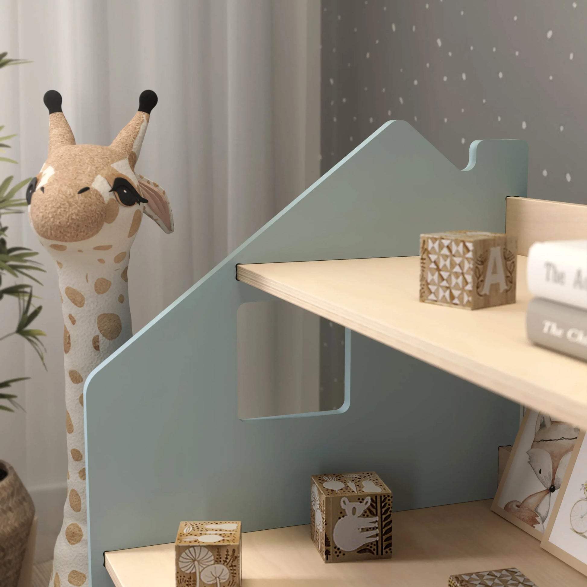 Étagère à jouets - Couleur bleu clair (MDF) - Déstockage d’entrepôt BusyKids Europe s.r.o.