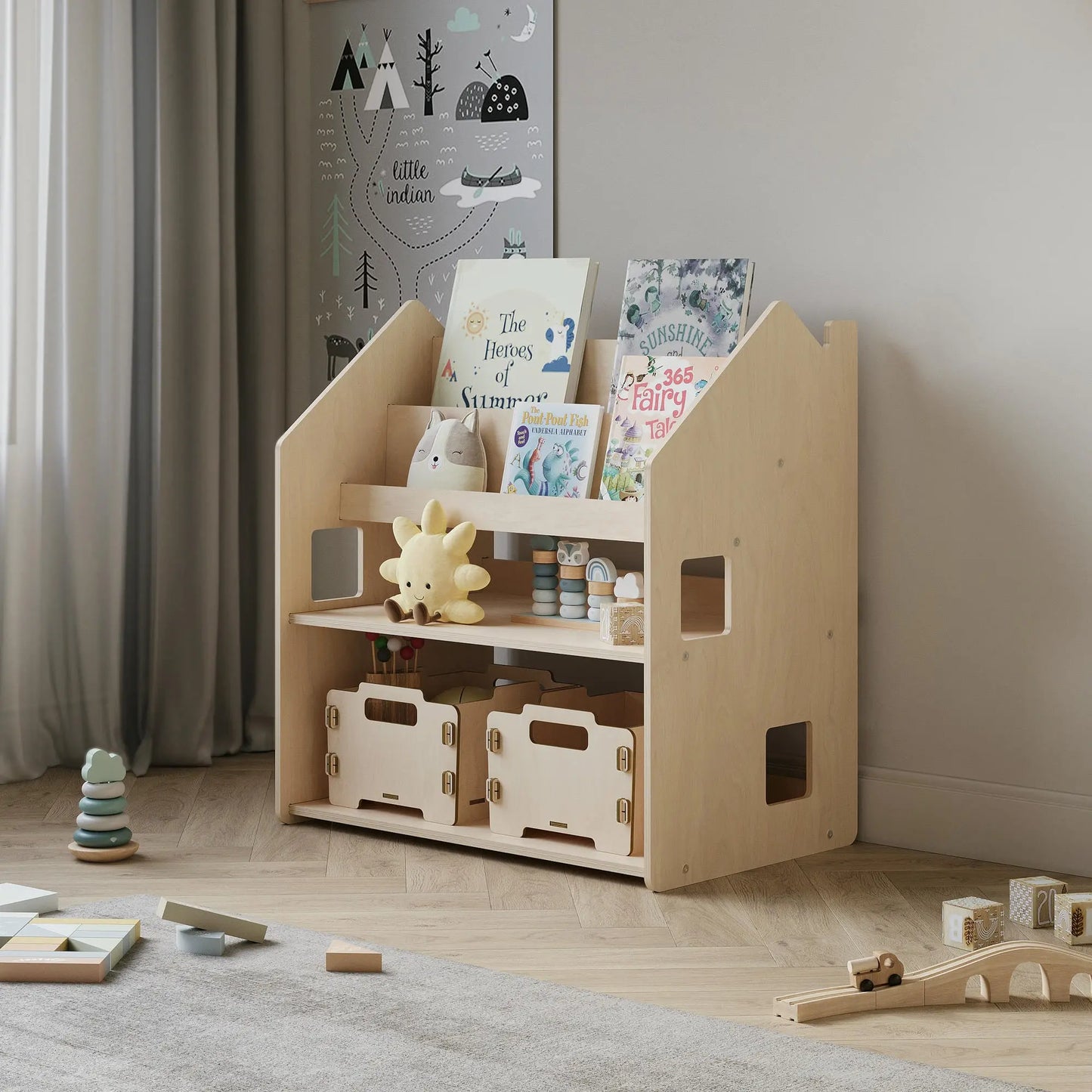 Étagère Montessori 2 en 1 polyvalente BusyKids Europe s.r.o.