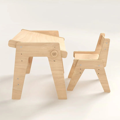 Ensemble - table et chaise évolutives pour jeunes enfants - nature BusyKids Europe s.r.o.