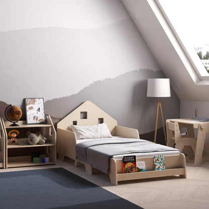 Lit montessori extensible en forme de maison avec éclairage LED BusyKids Europe s.r.o.