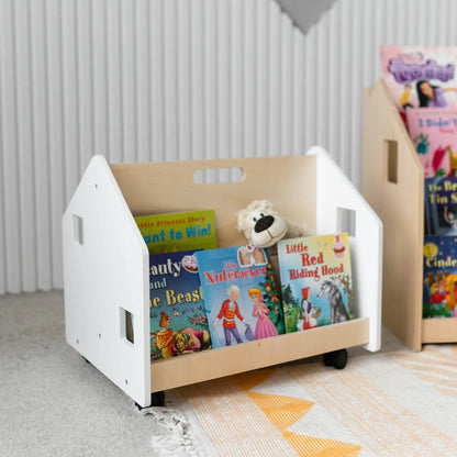 Bibliothèque enfant double-face sur roulettes - Couleur blanche BusyKids Europe s.r.o.