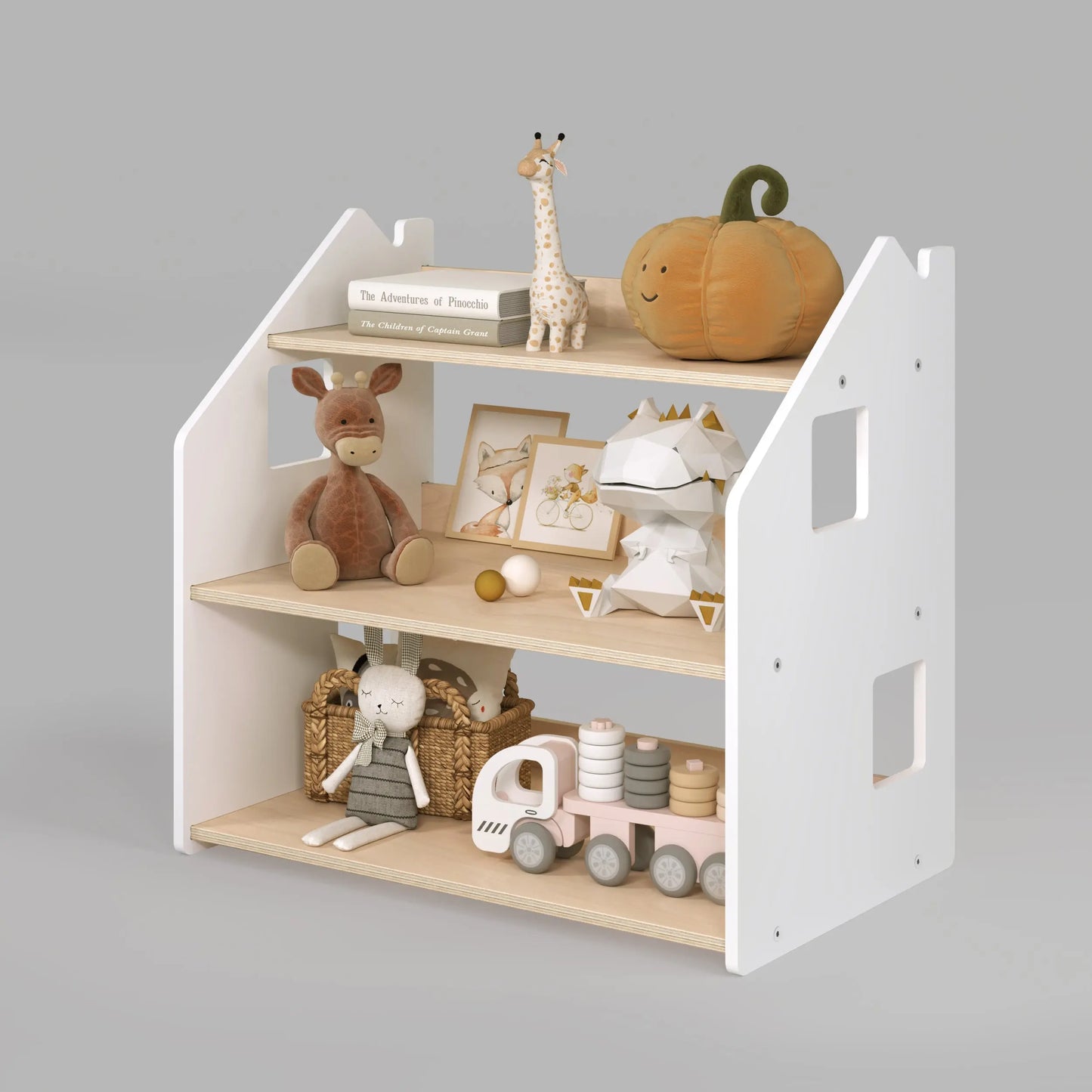 Ensemble - Bibliothèque enfant + Étagère à jouets - Couleur blanche BusyKids Europe s.r.o.