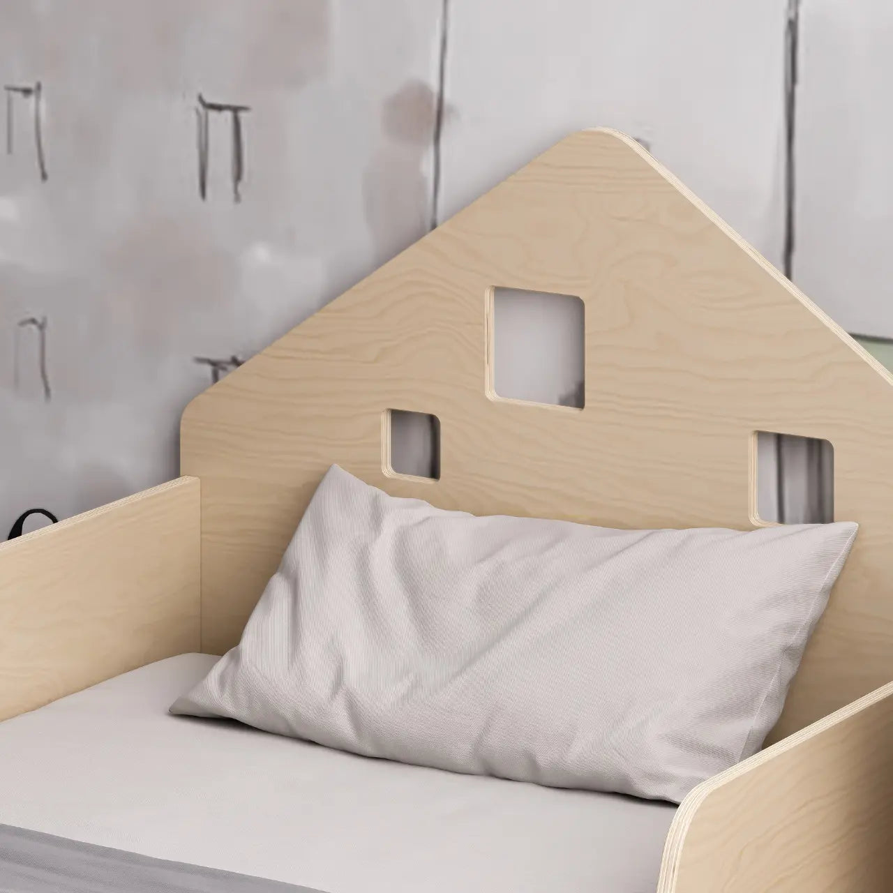 Lit montessori extensible en forme de maison avec éclairage LED BusyKids Europe s.r.o.