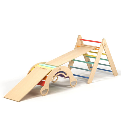 Ensemble (grand) - Triangle de Pikler + 2 planches à double face + bascule d’équilibre BusyKids Europe s.r.o.