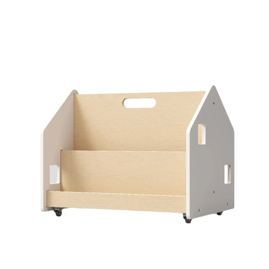 Bibliothèque enfant double-face sur roulettes - Couleur blanche