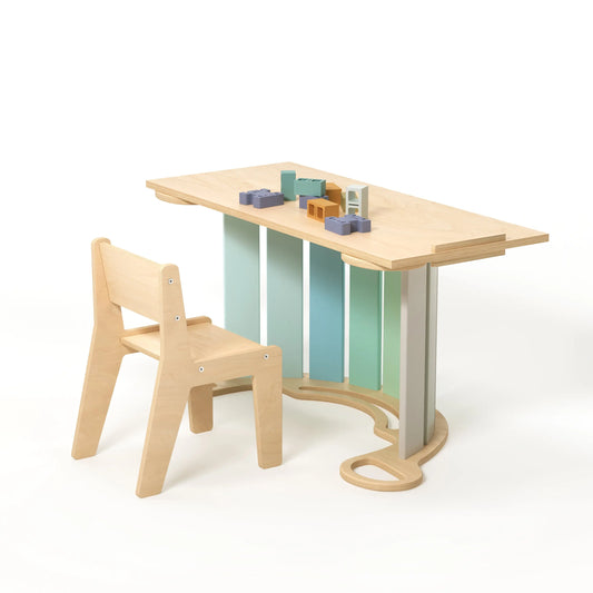 Ensemble - bascule / planche à double face / chaise - couleur menthe
