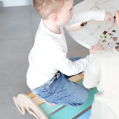 Ensemble - bascule / planche à double face / chaise - couleur arc-en-ciel BusyKids Europe s.r.o.